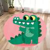 Playful Dinosaur Themed Round Area Rug for Kids Playroom Decor Colorful Childrens Floor Mat Soft Living Room Nursery Carpet