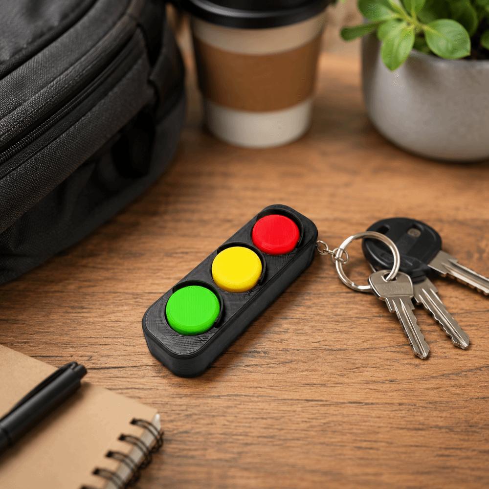 Lightweight Fidget Clicker Keychain 3D Printed Stress Relief Hand Toy  Gift For Adults