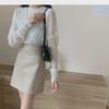 Green High-Waist A-Line PU Leather Skirt - Versatile Autumn/Winter Mini