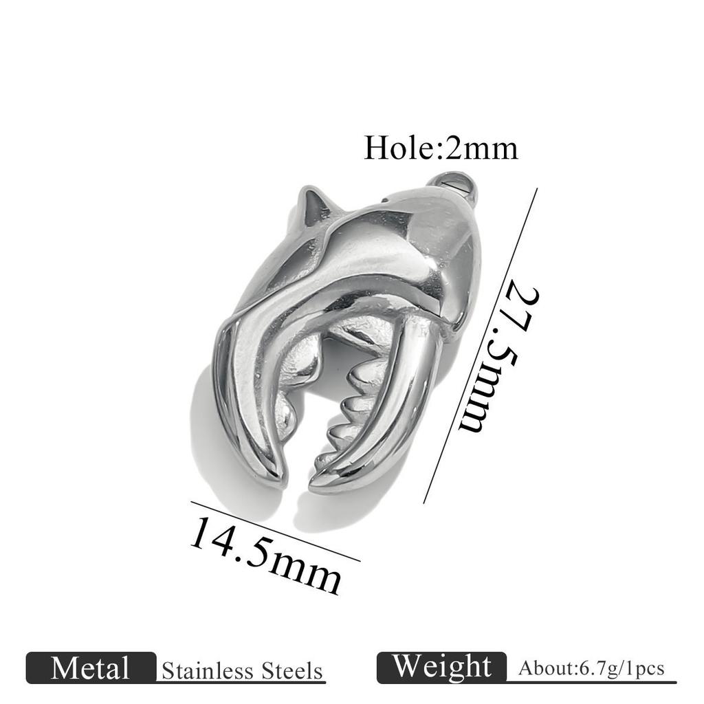 Yori 5PcsStainless Steel Casting Marine Animal Octopus Shark Crab Gold Pendant Ocean Series DIY Necklace Bracelet Jewelry
