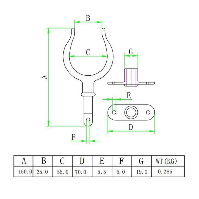 316 Stainless Steel Oarlock Rowlock High-polished Marine Row Boat Dinghy Water Raft Boat Kayak Canoe Oar Lock
