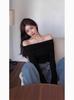 Early Autumn Off-Shoulder Slim-Fit Long-Sleeve T-Shirt for Women