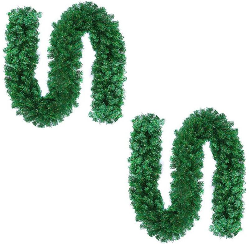 1pc/2pc 2.7M Christmas wreath Artificial Pine Leaf Rattan Strip Green Christmas Garland Wreath Christmas Pine Tree Rattan Decor