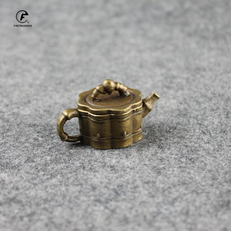 Classical Bronze Bamboo Tea Pet Finger Teapot Tea Pet Small Pocket Tea Set Incense Burner Ornaments Beautiful Table Home Deco