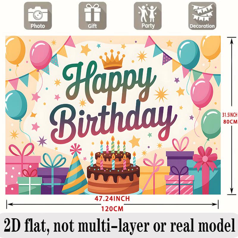 Party Backdrop Flat Text Hanging Event Photo Background Birthday Party Decor