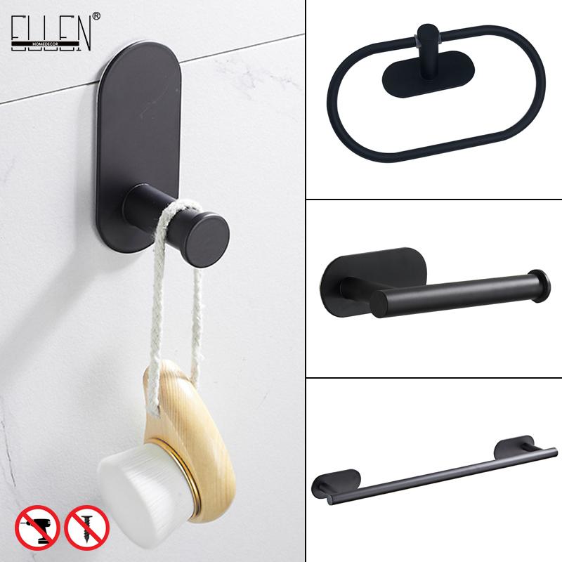 ELLEN Bathroom Hardware Set Brushed Gold Robe Hook Towel Bar Toilet Paper Holder Bath Bathroom Accessories EL1001G