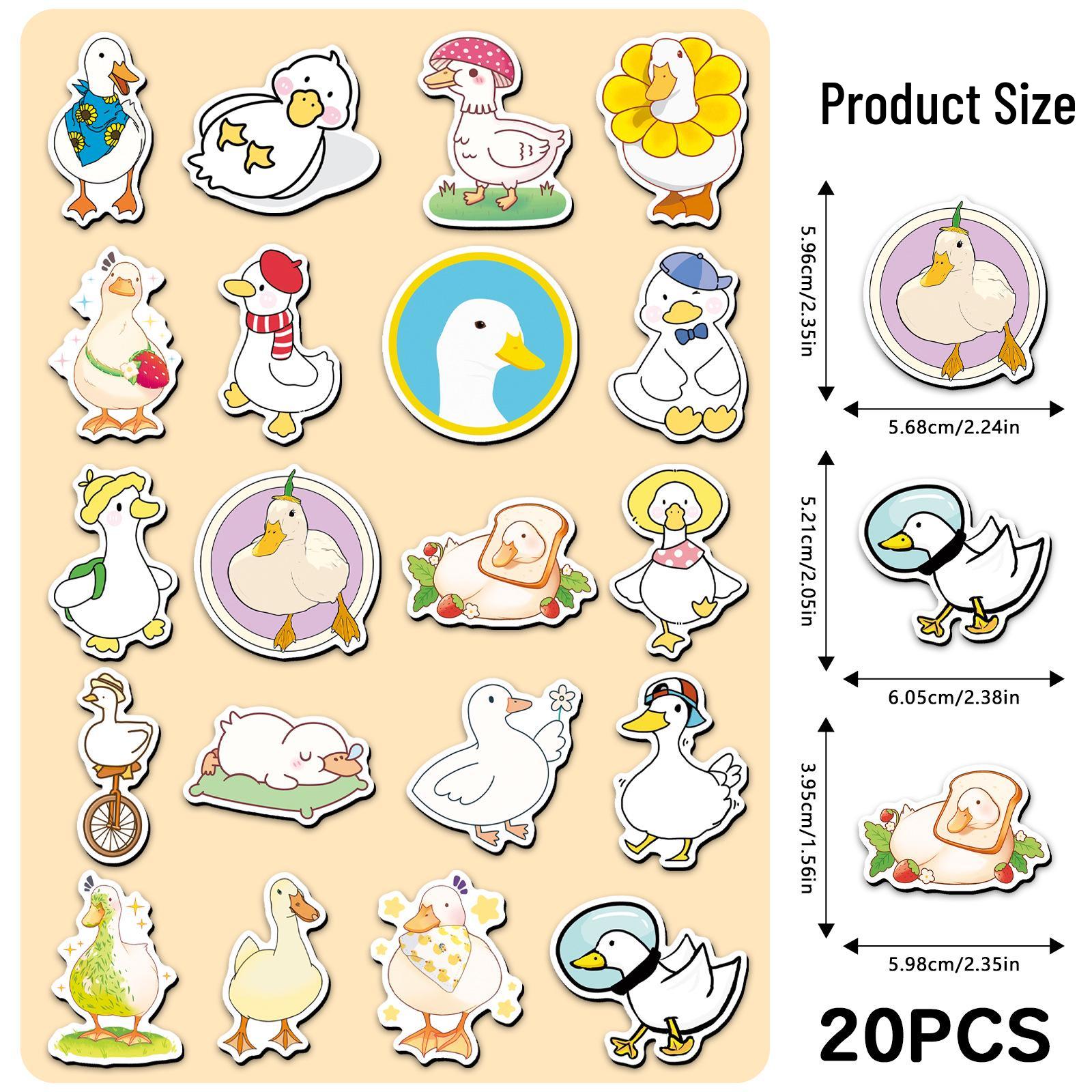 20 Cute Soft Magnetic Duck Animal Stickers for Fridge & Computer
