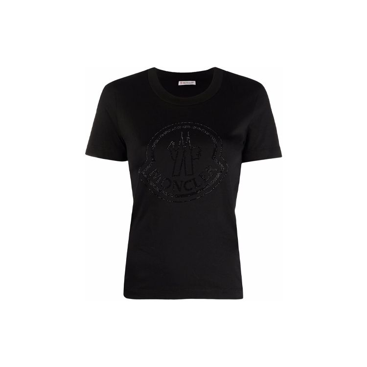 Moncler FW21 Letter Pattern Short Sleeve T-Shirt Women Tops Black H20938C00016829FB999