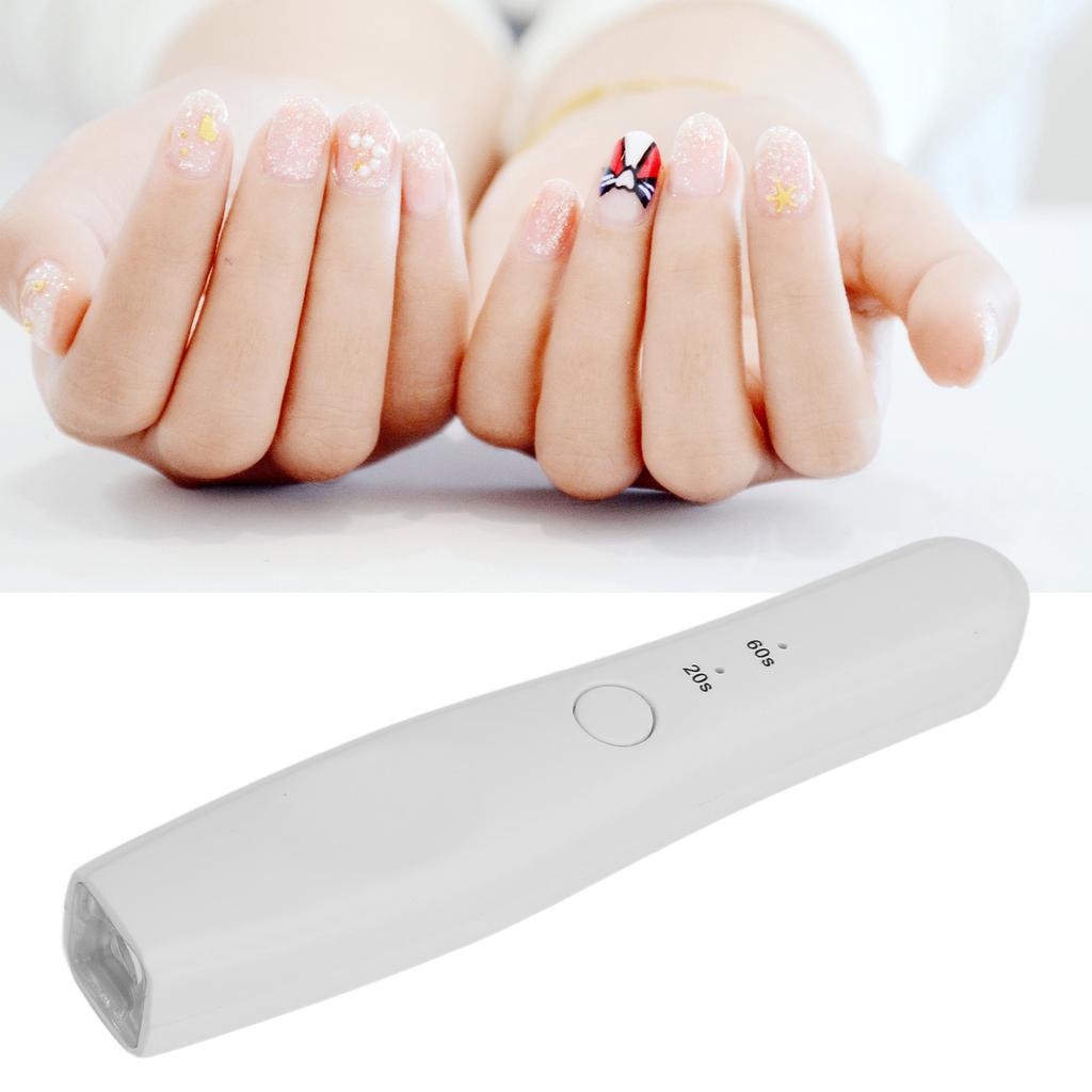 Portable Nail Curing Lamp 2 Timing USB Rechargble Handheld Nail Polish Drying Lamp for Home Use