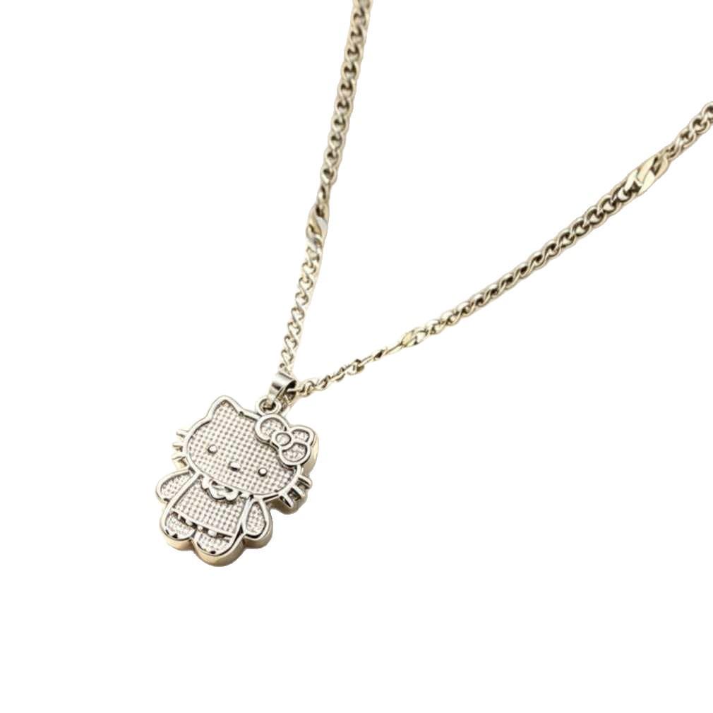 Korean-Style Sweet Hello Kitty Clavicle Necklace - Colorfast Titanium Steel Cat Jewelry