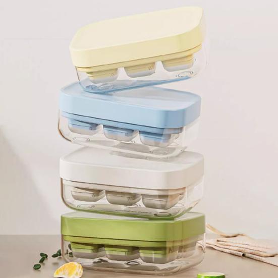 Silicone Ice Cube Tray with Lid Easy Release Mini Square Ice Mold for Freezer BPA-Free Stackable Ice Cube Maker Home Bar Essential