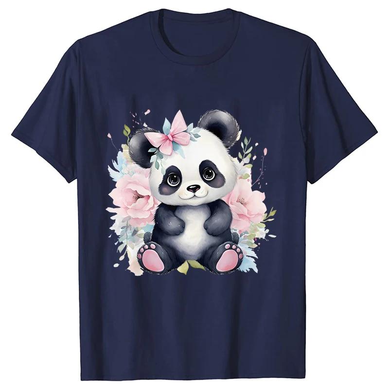 Cute Panda Printed TShirt Unisex Summer Short Sleeve Y2k Tops Fashion Hip Hop Tee Clothes Breathable Comfortable Casual T Shirt