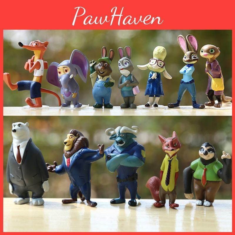 Zootopia Judy Nick Figurines Desktop Decor Collectible Childrens Gift Birthday
