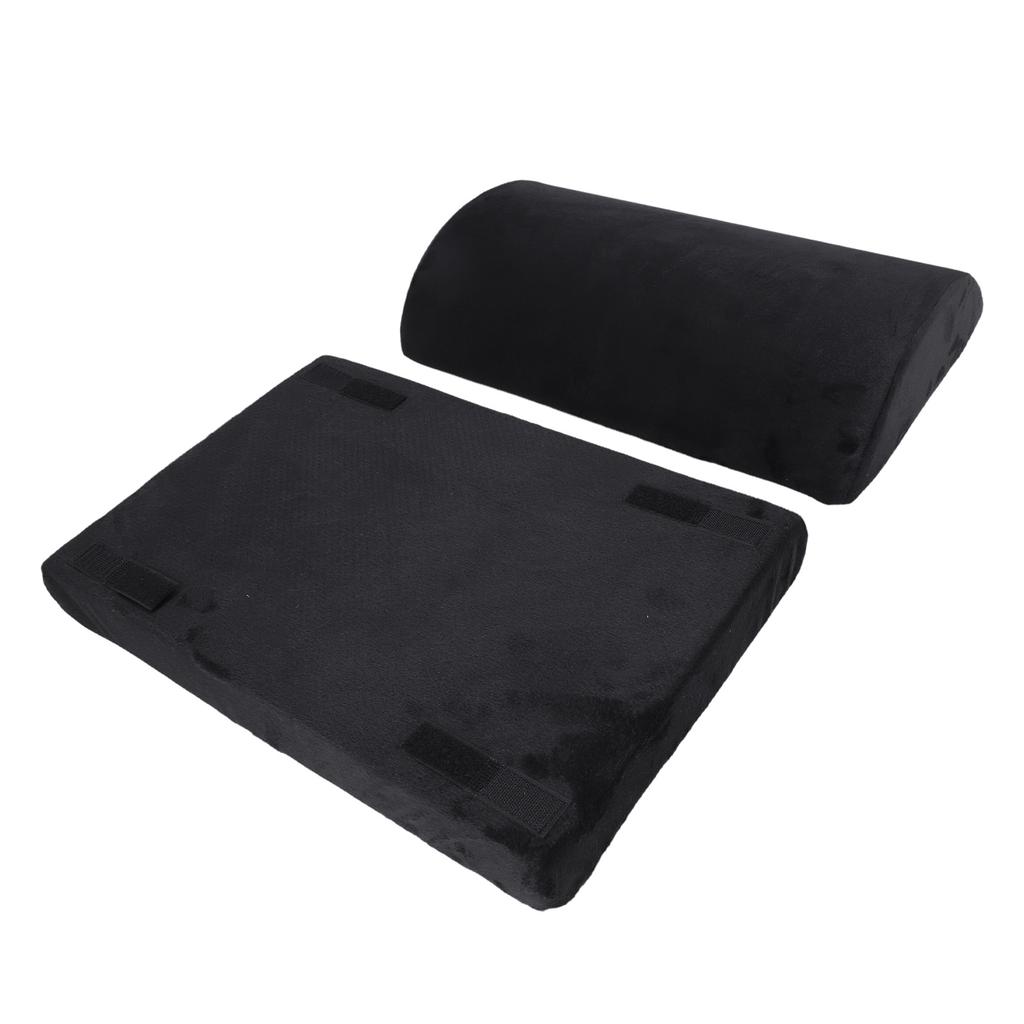 Foot Rest Black Ergonomic Height Adjustable Half Cylinder High Rebound Memory Foam Footstool for