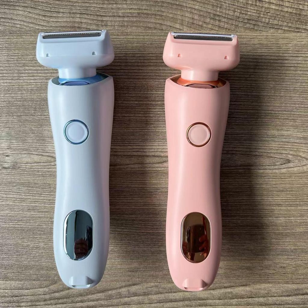 Portable double-head electric shaving device for men and women, bikini private area and armpit hair removal device