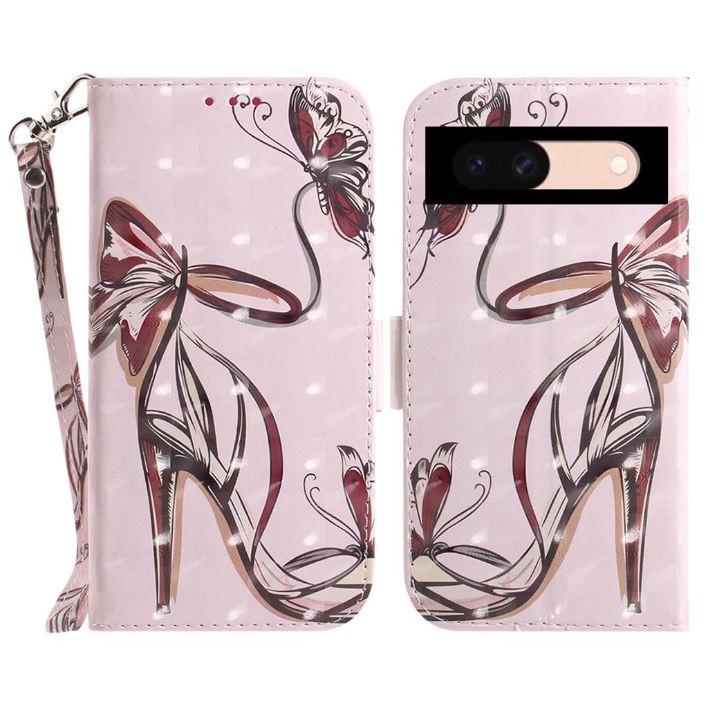 For Google Pixel 8a Wallet Case PU Leather Pattern Printing Flip Phone Cover