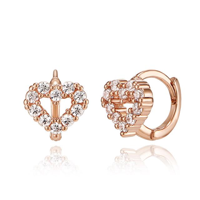 Cranne 14K Gf Heart One-Touch Earrings C24Egf106