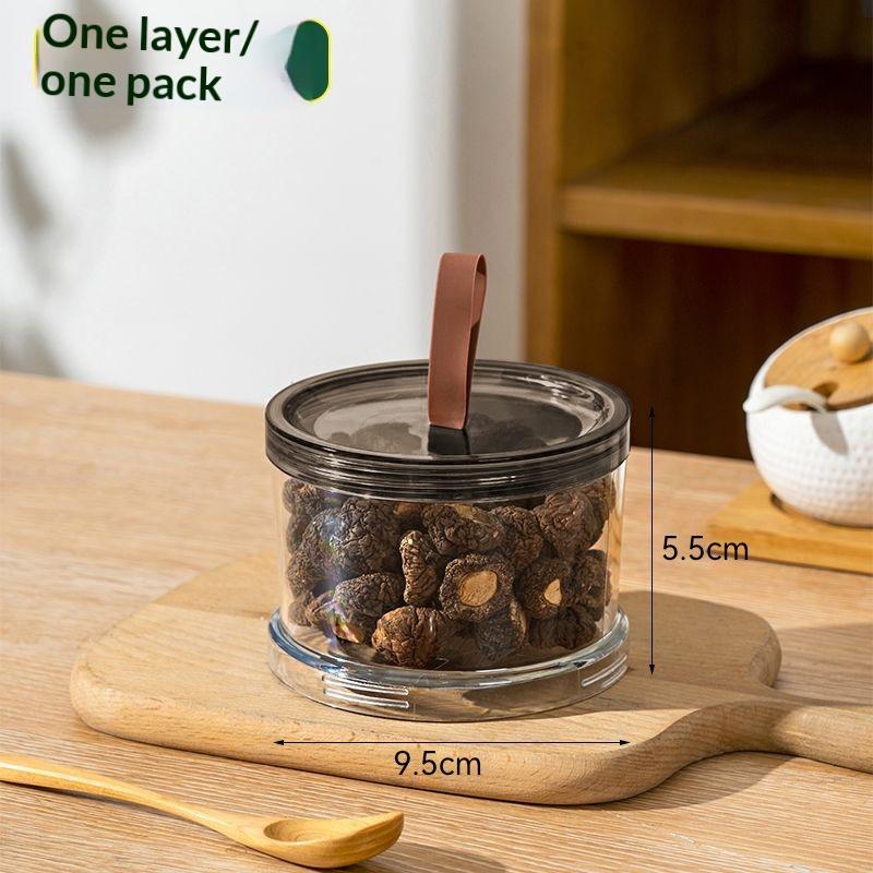 1PC Clear Airtight Food Storage Canister with Lid Food Grade Kitchen Container for Spices Nuts Dried Fruit Cereal
