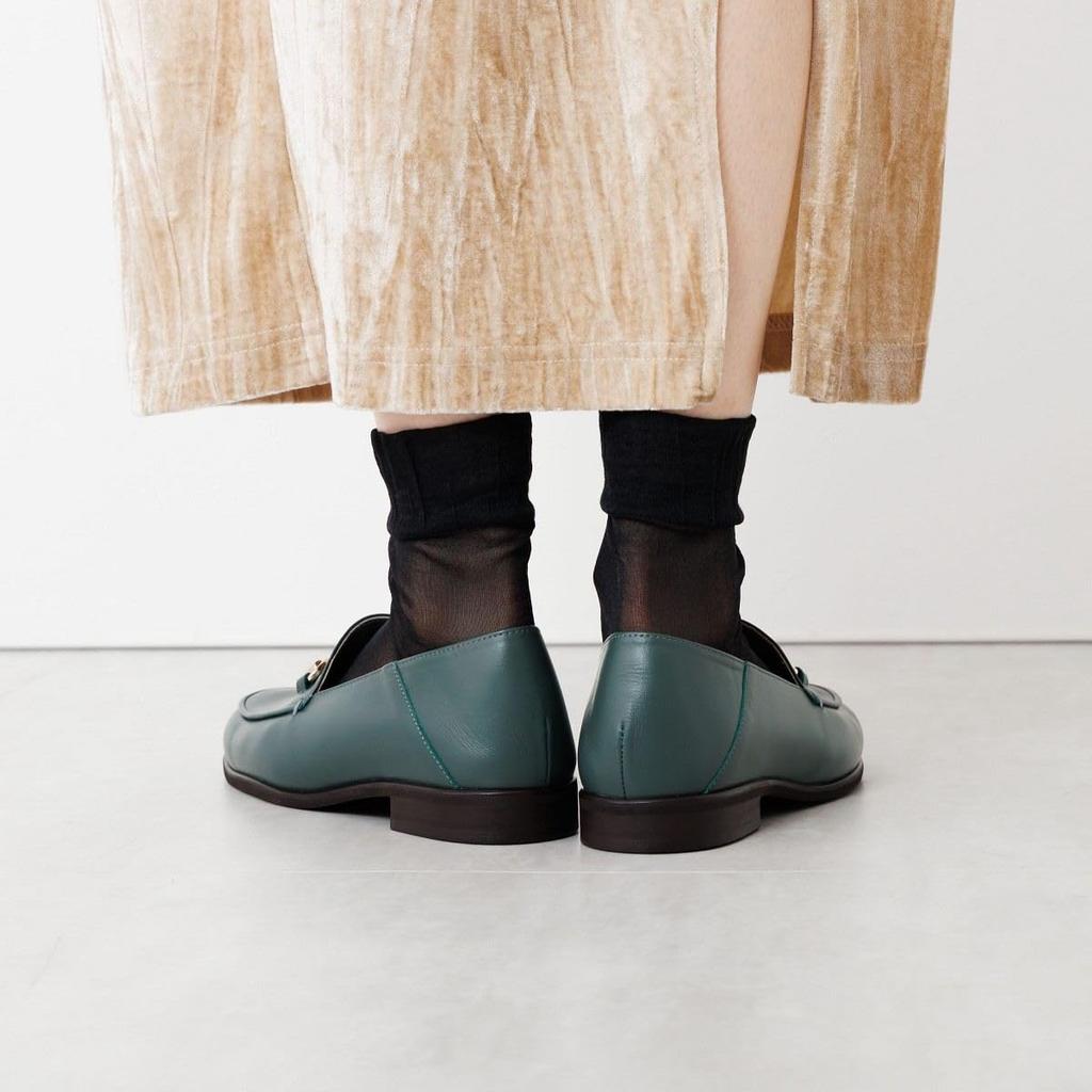 Genuine leather cushioned soft HIMIKO Himiko Babouche Bit Loafers 651304 Green 230