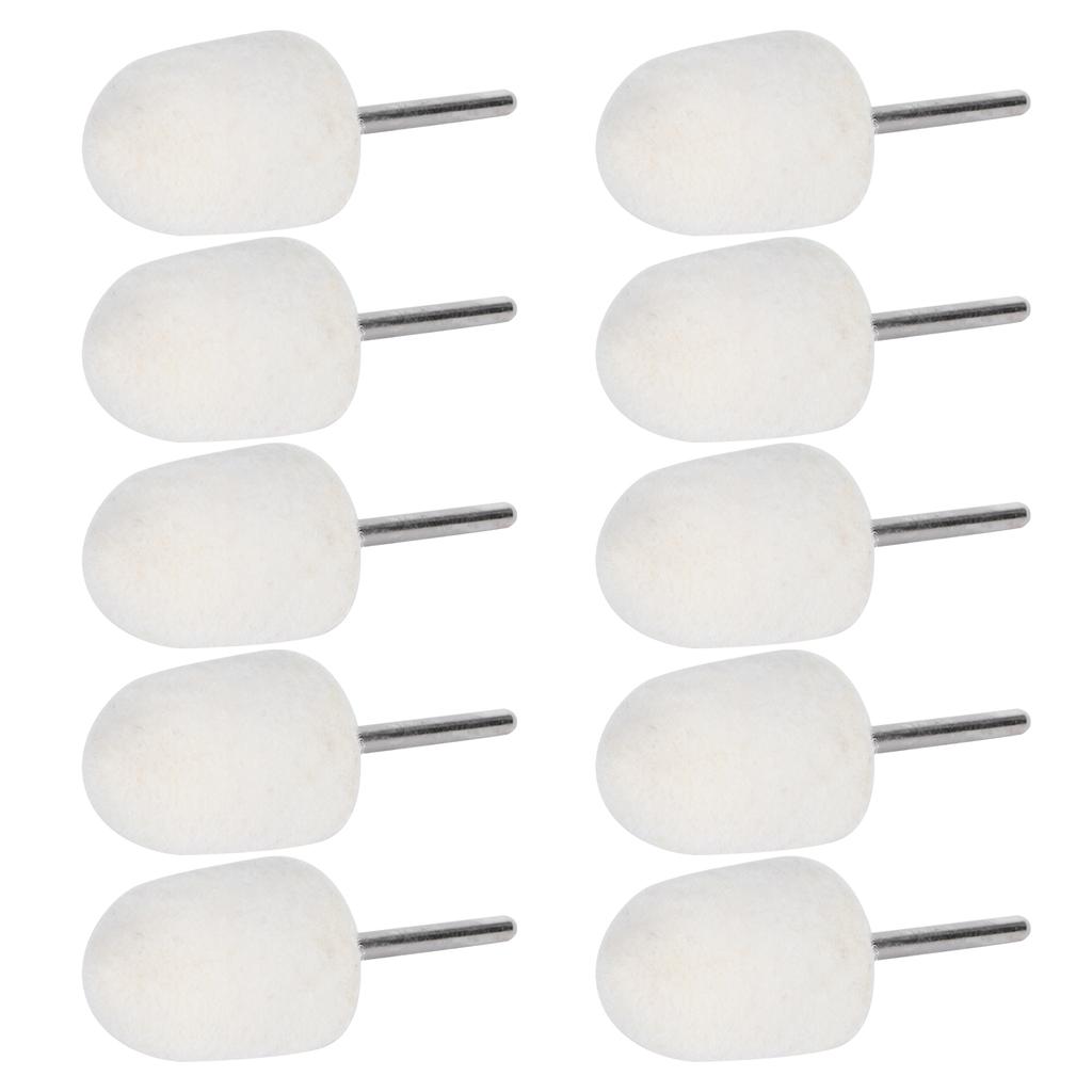 10pcs 0.6in Wool Grinding Head Portable Polishing Buffing Tools for Jewelry Jades Metal Glass