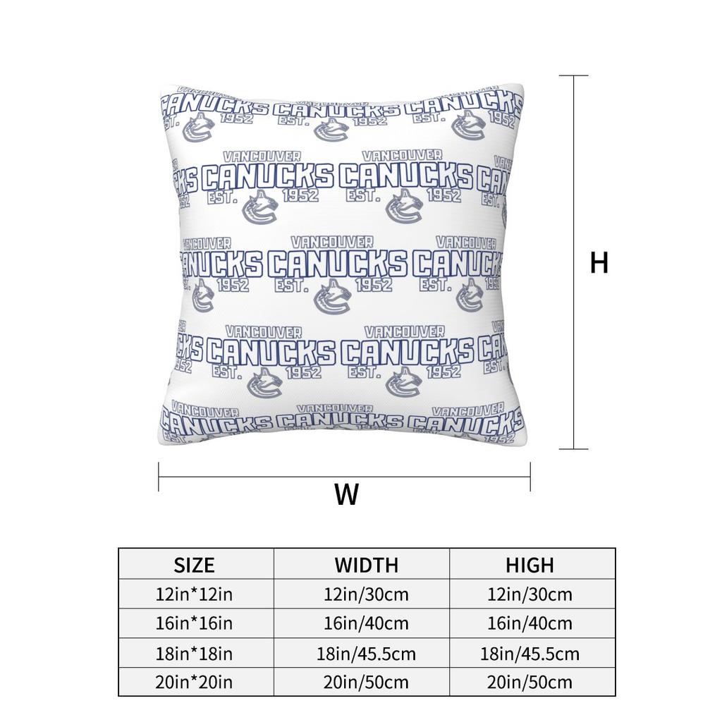 Vancouver Canucks Hockey Canada Square Pillowcase Cushion Cover Pillow Case Throw Pillow Cover for Home Sofa Living Room