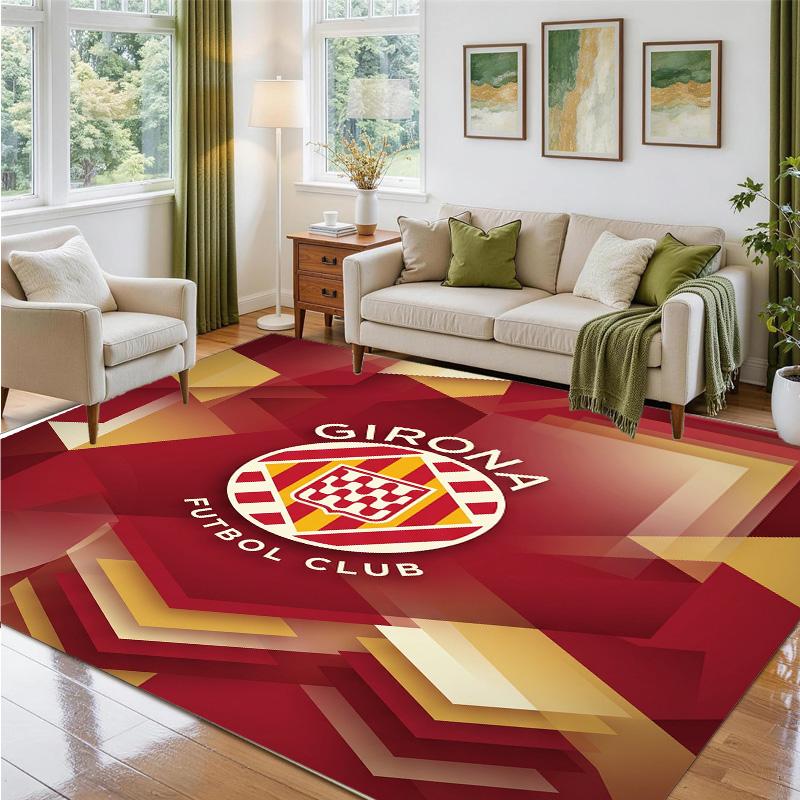 Girona FC Design Crystal Velvet Rug Soft Decorative Mat for Bedroom Entrance