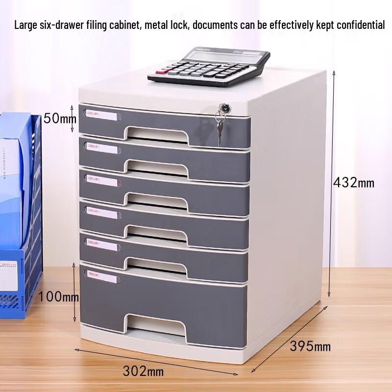 Deli 8876 Desktop 6-Layer Plastic File Drawer Cabinet