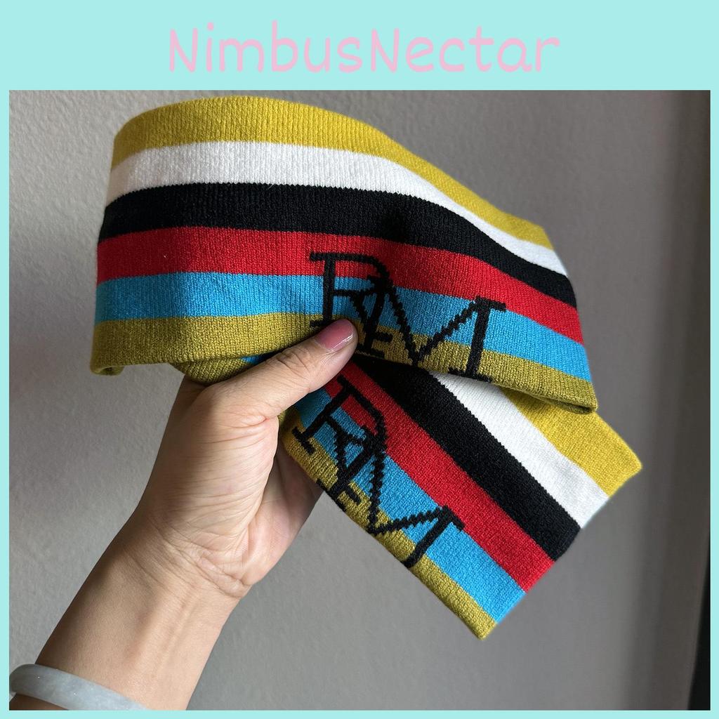 Breites Strick-Stirnband im koreanischen Stil mit Buchstaben-Design für Fitnessstudio und Sportbekleidung