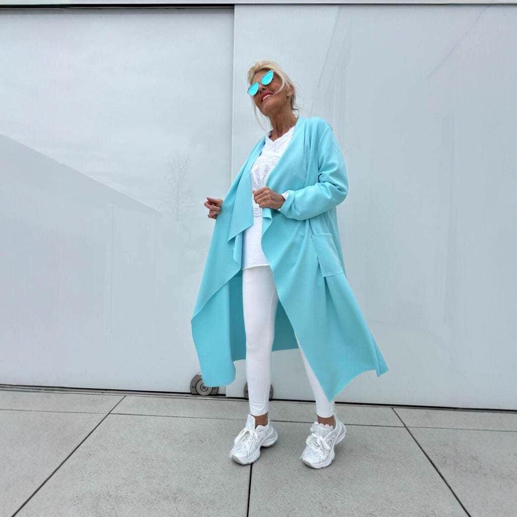 New Fashion Solid Color Irregular Long Trench Coat