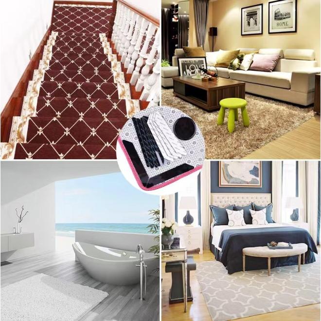 

Carpet Clip , Plastic Carpet Tape , Washable , Instantly Smooths Out Carpet Corners To Prevent Carpet From Slipping Off 8pc One Size чорний