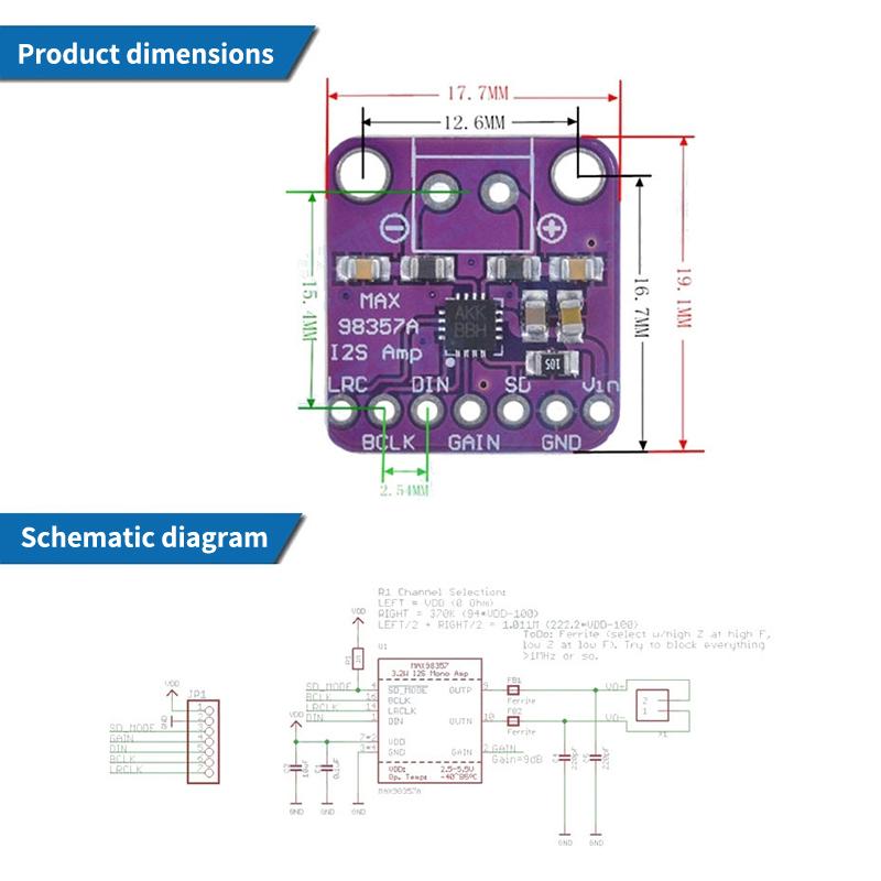 Max98357 I2S 3W Class D Amplifier Module – Filterless Dac For Raspberry Pi And Esp32 Audio Projects
