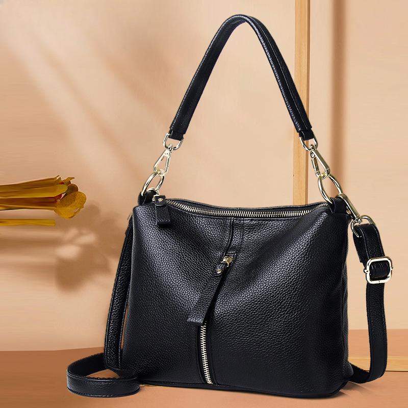 Fashion Bag Women'S First Layer Cowhide Versatile Shoulder Messenger Bag Large Capacity Soft Leather Casual Women'S Bag