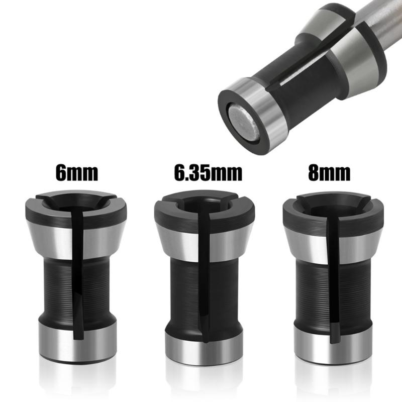 3 Stück Hochpräzisions-Trimmer-Fräser-Spannzangen-Adapter-Set für verbesserte Kompatibilität und Effizienz in Graviermaschinen