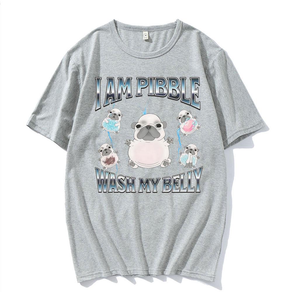 Funny Pibble Dog Meme T Shirt Silly Cute French Bulldog Graphic Tshirts Men Women Fashion Summer Oversized Short Sleeve Tshirt
