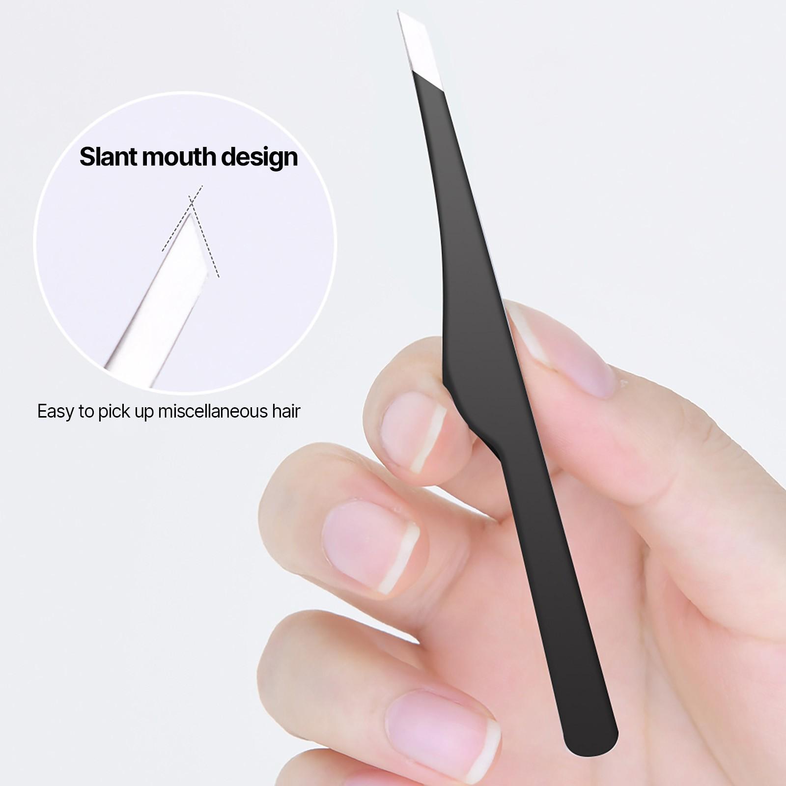 

Косметические инструменты Нержавеющая сталь Брови Ресницы Двойные наклейки для век Пинцет для макияжа в форме меча One Size чёрный