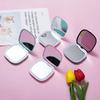 Illuminated LED Folding Makeup Mirror - Portable, Handheld, Square Design for Girls' Dormitory.