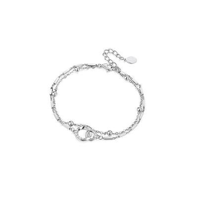 S925 Sterling Silver Ring Buckle Bracelet Female Ins Special Interest Light Luxury Bracelet