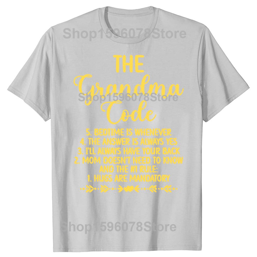 Engraçado O Código da Vovó Avó Avô Camiseta Masculina Feminina Hip Hop Camiseta Oversized 100% Algodão Camisetas Confortáveis