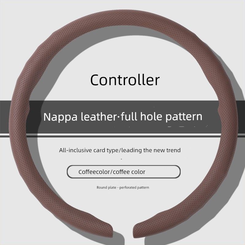 Car Steering Wheel Cover, High-End Nappa Leather, New Model, Anti-Slip, Breathable, Ultra-Thin, Universal for All Seasons
