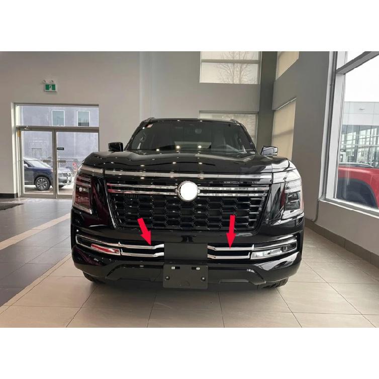 For Nissan Patrol Y63 Armada 2025 2026 ABS Chrome Front Grille Accent Cover Lower Mesh Trim Molding Styling Bezel Garnish