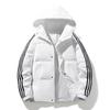 Jachetă cu glugă și puf Adidas Unisex cu Trei Benzi - Palton de Iarnă Trendy