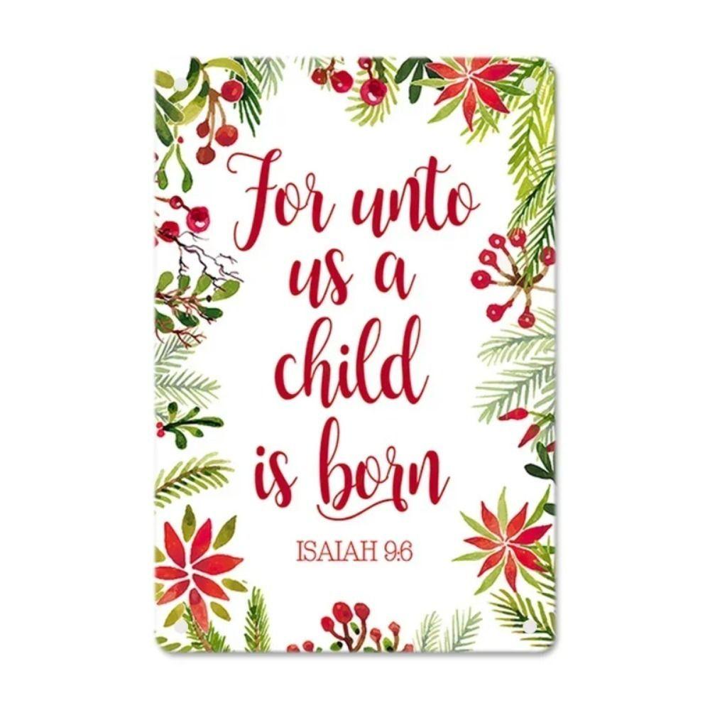 Vintage Christmas Metal Tin Sign Home Festive Wall Decor