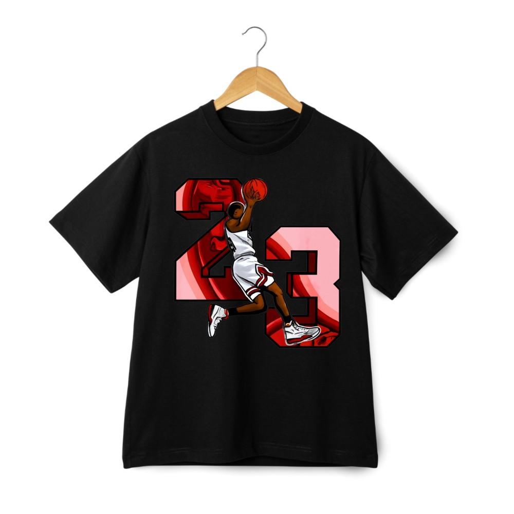 Basketball T-shirt White Number 23 Player Jumping Dunk Sports Streetwear Tee S
