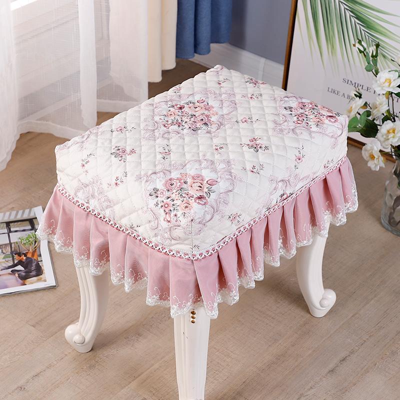 Чехол на табурет в европейском стиле с кружевной вышивкой и пасторальным принтом в виде флоры чехол на сиденье стула чехол на косметический табурет 30x30cm 2689₽
