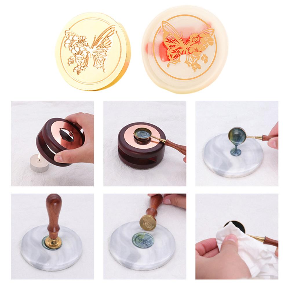 Round-shaped Copper Head 3D Relief Sealing Wax Copper Head for Gift Scrapbooking