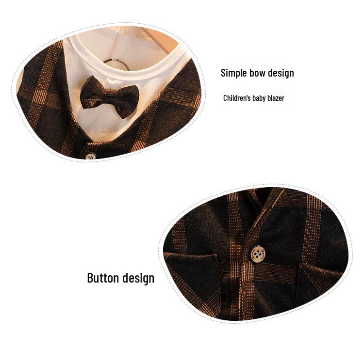 Boys' Spring-Autumn Dress Suit: Three-Piece Outfit for Ages 0-5 Years