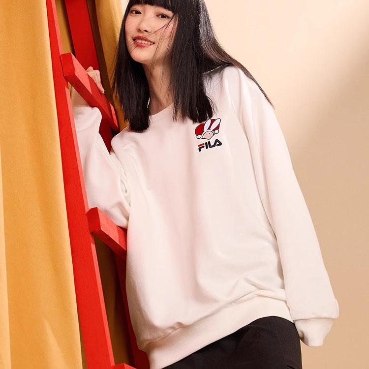 New FILA Sweatshirt Unisex Cloud White F11U319207F-WT
