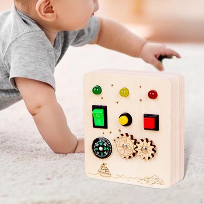Switch Board Electronic Educational Toy Wooden Sensory Toys with Buttons Busy Led