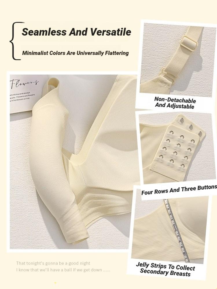 Small Breast Seamless Bra Women'S Push-Up Comfortable Non-Underwire Soft Support Closed Underwear For Women With Breasts No Rims