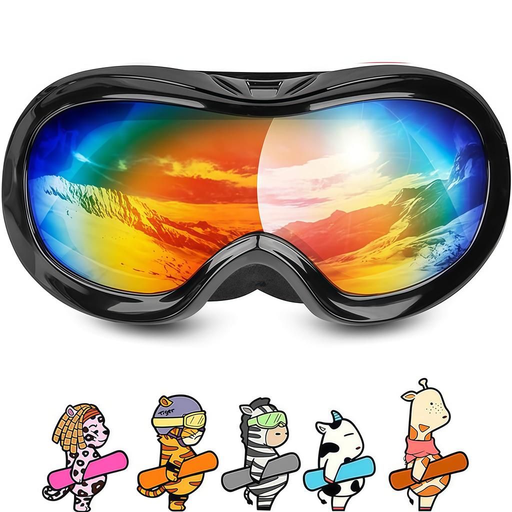Ski and Snow Snowboard Wide Field of UV OTG Glasses Windproof and Impact Unisex [chfeng] Goggles, Goggles, 180° View, Protection, Dual-Layer Lenses,